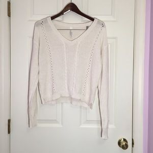 Aéropostale Cream Knit Sweater Size M